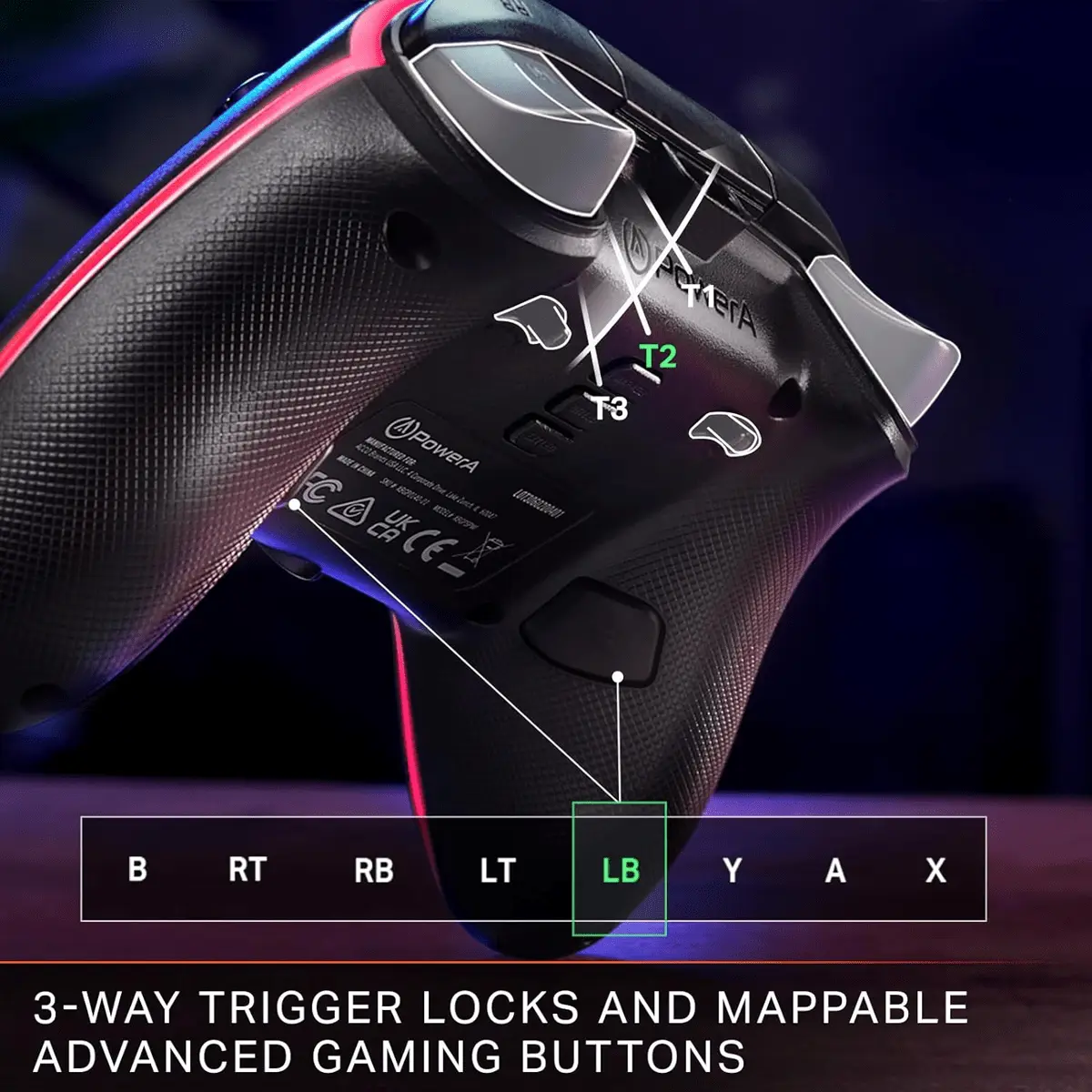 MODDEDZONE PowerA Advantage HALL EFFECT Wired Controller for Xbox Series X|S with Lumectra - Black - Image 3